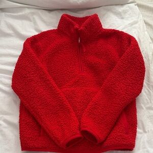 Cozy Red Sherpa Pullover